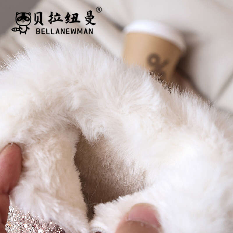 Girls' Sequin Princess Snow 2023 Winter New Thickened Warm Cotton Shoes Children's Short Boots for Older Kids