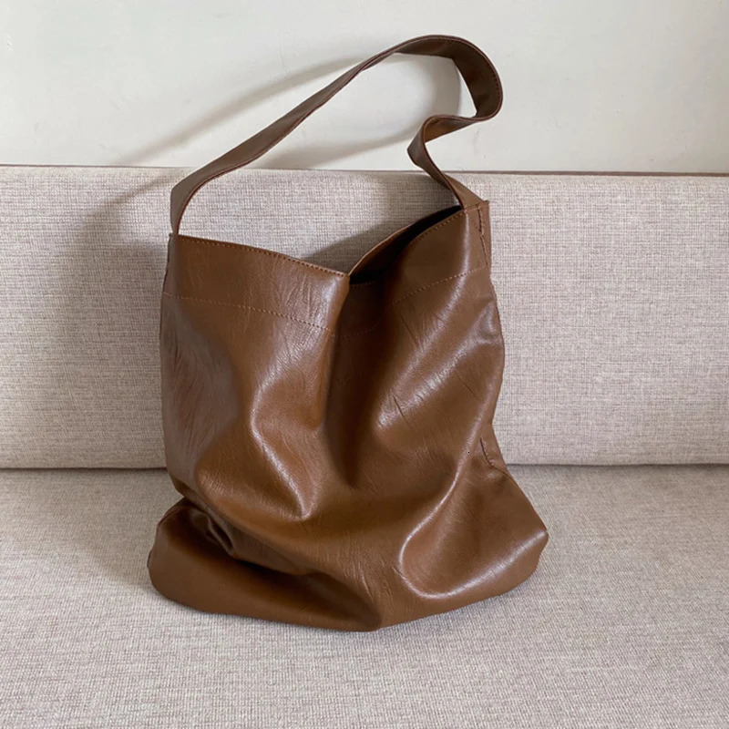 Handbag Vintage Pu Leather Shoulder Bags For Women Large Capacity Soft Leather Female Shopping Bag Pack mochila 250704