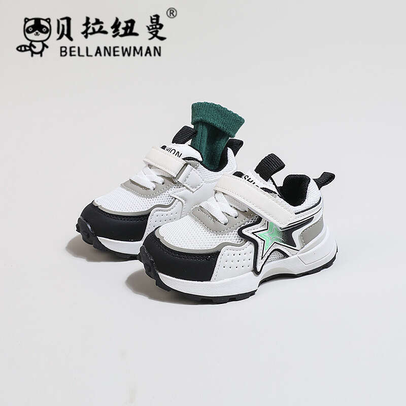 Baby Fashion Sneakers 2024 Spring New Boys Casual Girls Velcro Lightweight Running Shoes
