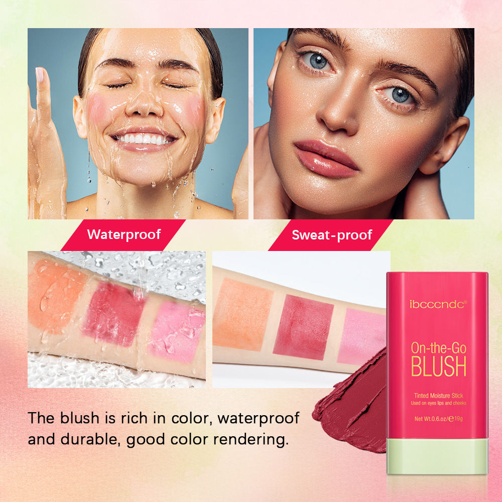 Pixi 3-in-1 Waterproof Blush Stick Functional Easy Color Rouge Blusher Cream High Color Rendering Blush Matte Contour Makeup 250121
