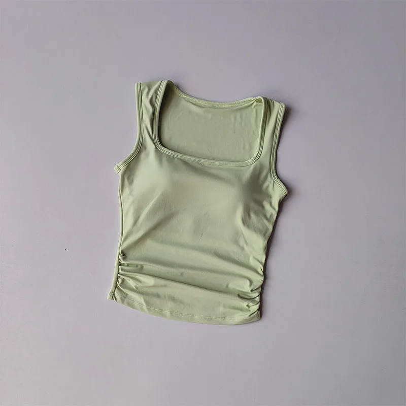 Square Collar Fixed Onepiece Sports Vest for Women Running Breast Collection Cross Shaped Fitness Bra Pilates Yoga Suit Summer 250708