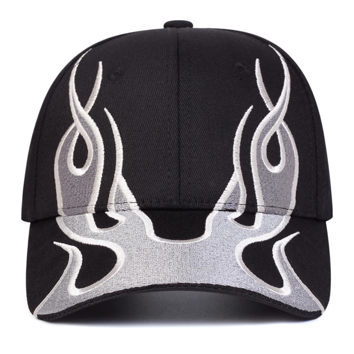Unisex Flame Embroidery Baseball Caps Outdoor Adjustable Spring and Autumn Casual Sunscreen Hat 250704