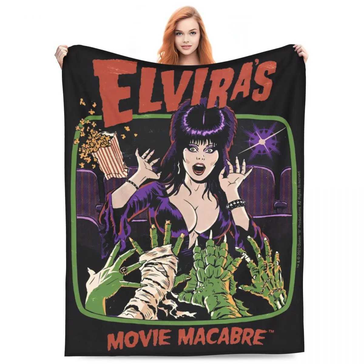 Elviras Mistress Of The Dark Movie Flannel Blankets Horror Comedy Soft Throw Blanket for Couch Bed Bedspread Sofa Bed Cover X250714
