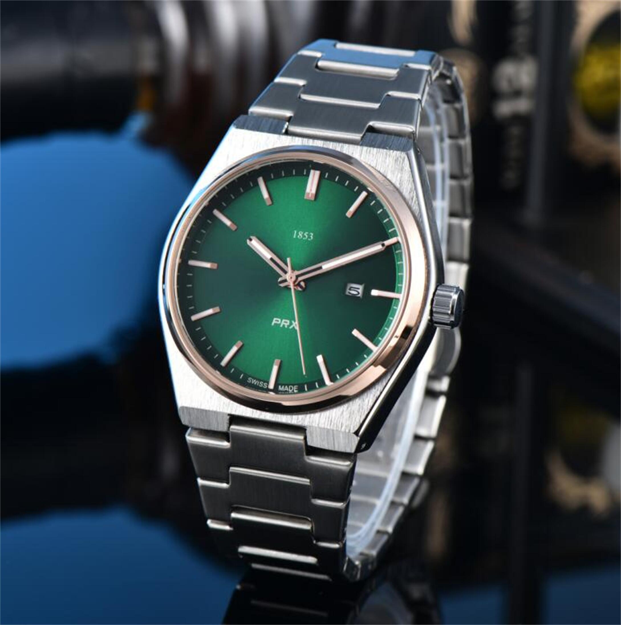 Mens womens TISSOTSity PRX 1853 Watches Automatic Stainless Steel Watch men Quartz Wristwatches waterproof Luminous montre de luxe WATCH #814