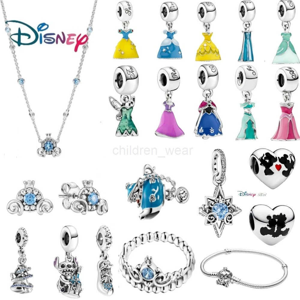 Disney The New Disney Cinderella Carriage Collier Necklace Crown Princess Dress Series Feminine Charm Set With Jewelry Gifts W20250714