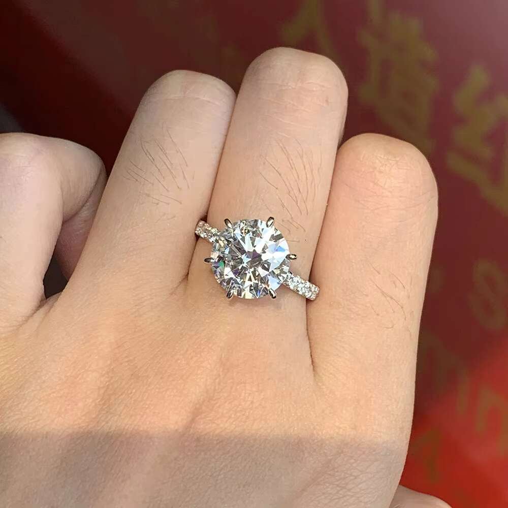 Fancy 5ct Gold Ring D Color 10K Gold Diamond Lab Moissnaite Rings Real Gold Engagement Band Eternity Ring