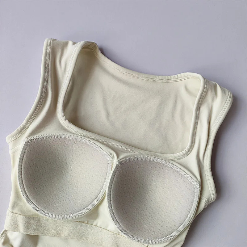 Square Collar Fixed Onepiece Sports Vest for Women Running Breast Collection Cross Shaped Fitness Bra Pilates Yoga Suit Summer 250708