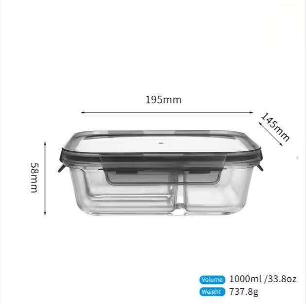 Wholesale 1000ml/33.8oz Portable Microwavable Cute Glass Lunch Box Adult Vacuum Cup Good Heatable Food Container