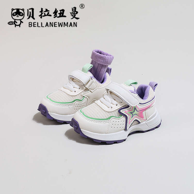 Baby Fashion Sneakers 2024 Spring New Boys Casual Girls Velcro Lightweight Running Shoes