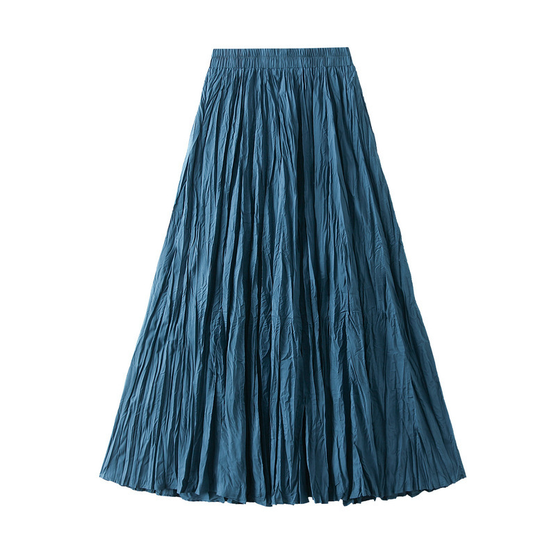 2025 New Women's Skirt Lightweight Luxury Elegant Folded Skirt Summer New Women's Horn shaped Slimming Folded A-line Skirt New Designer Dres