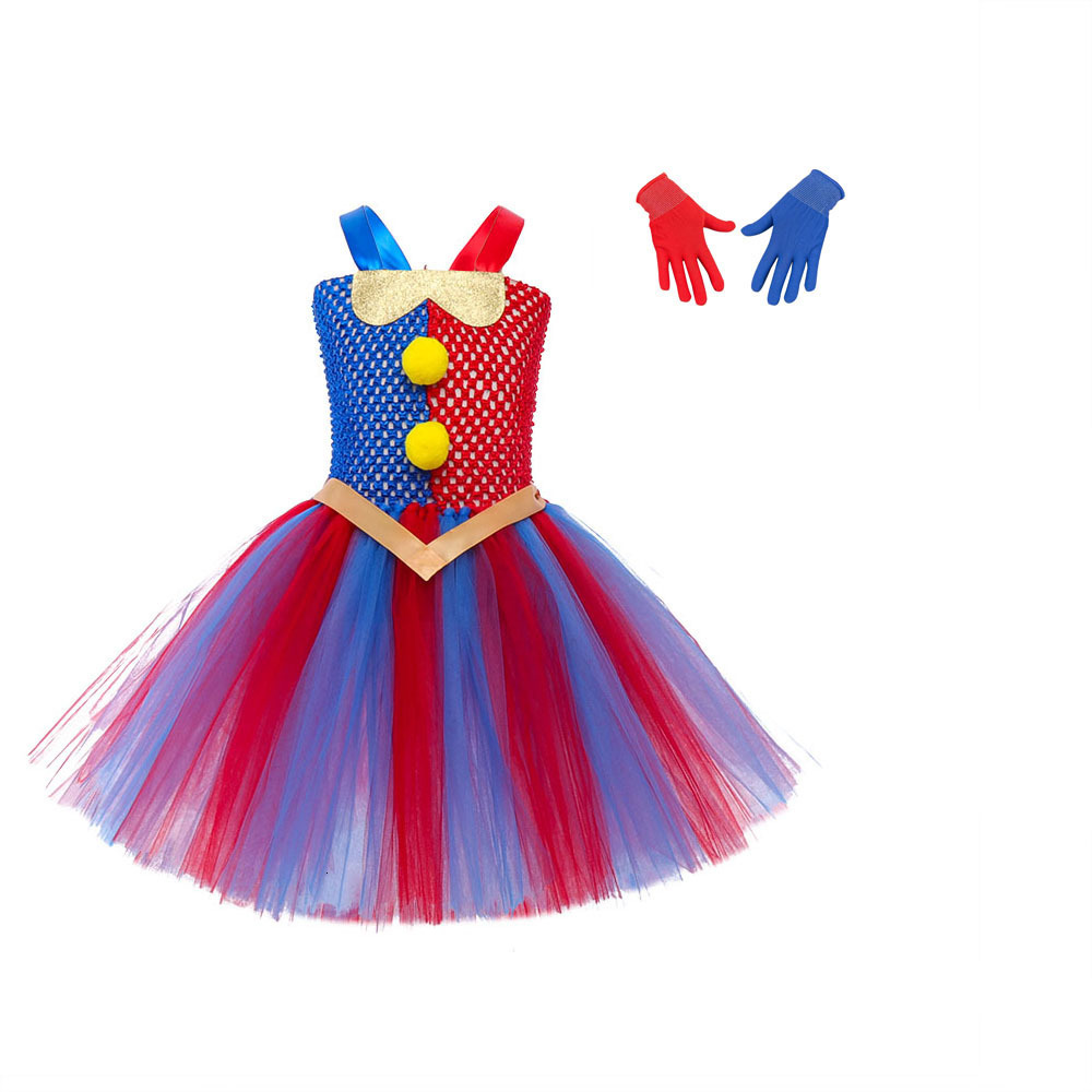 Childrens Cosplay Magical Numbers Circus Princess Dress Halloween Anime Clown Costume Tutu Dress 240329