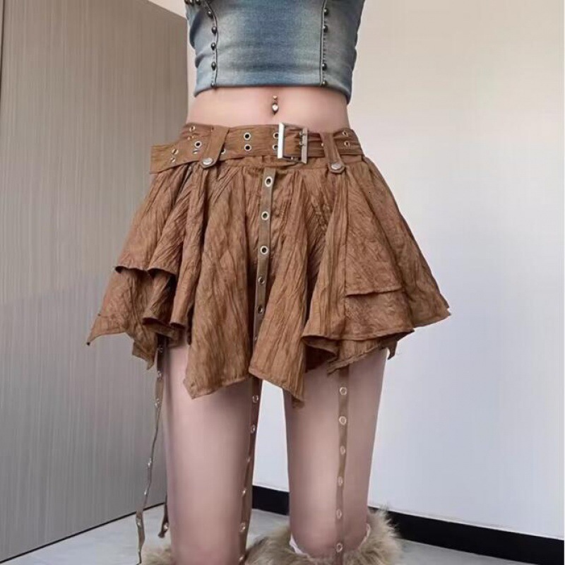 2025 New women's dress retro spicy girl style irregular design linen ribbon dress high waist slim fit women's dress summer dress new designe