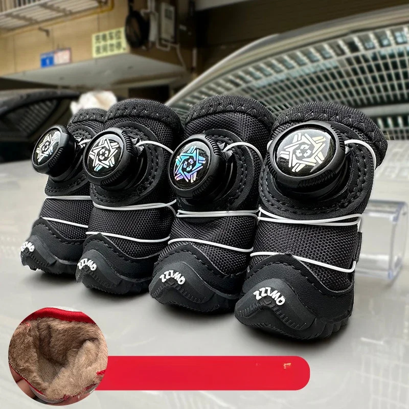 Winter Dog Shoes Warm Fleece Puppy Pet Shoes Waterproof Dog Snow Boots For Small Dogs Chihuahua Yorkie Teddy Shoes 250709