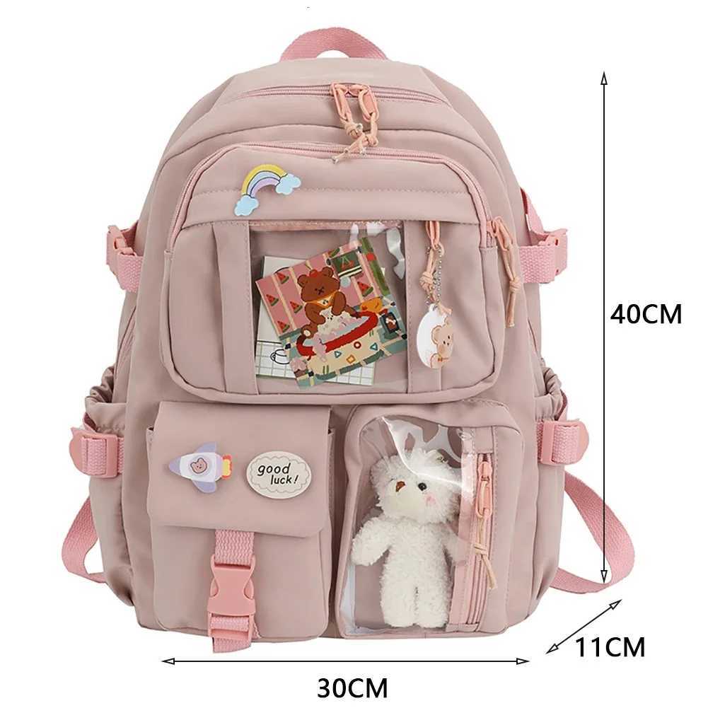 Japanese Girls Aesthetic Backpack Cute School Bags For Student Teens Girls Pockets Kawaii Women Laptop Backpack Harajuku Mochila S250714