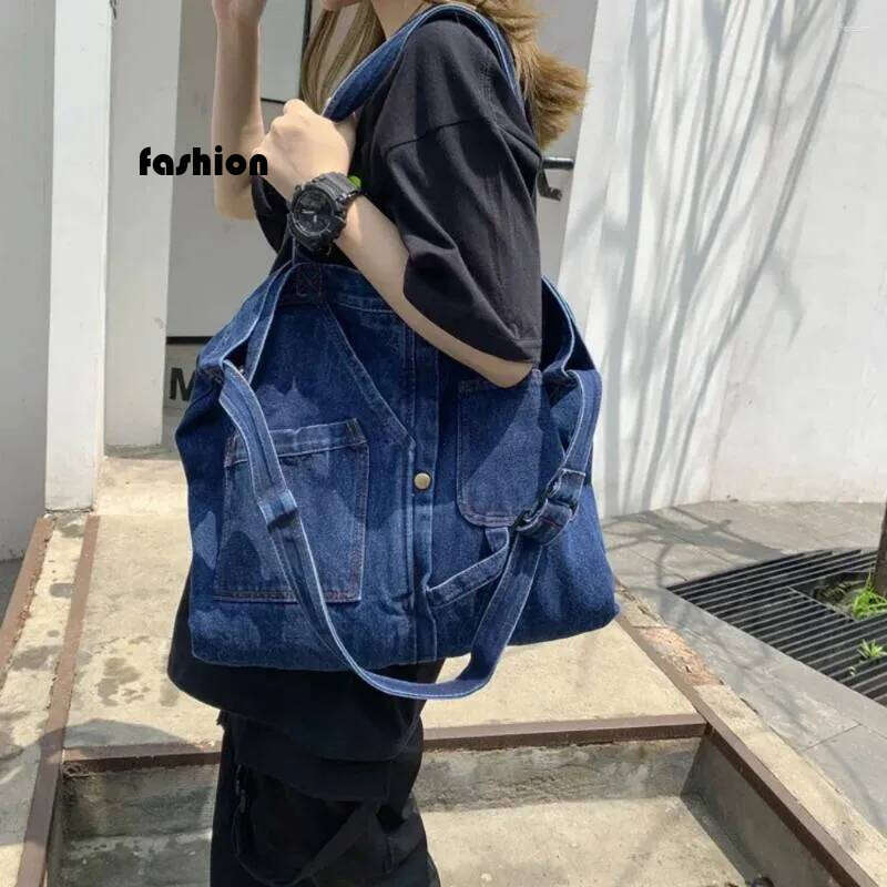 Totes Denim Shoulder Bags For Women Casual Jeans Designer Tote Crosbody Handbags Shopping Bag Bolsos Para Mujer B5 h7