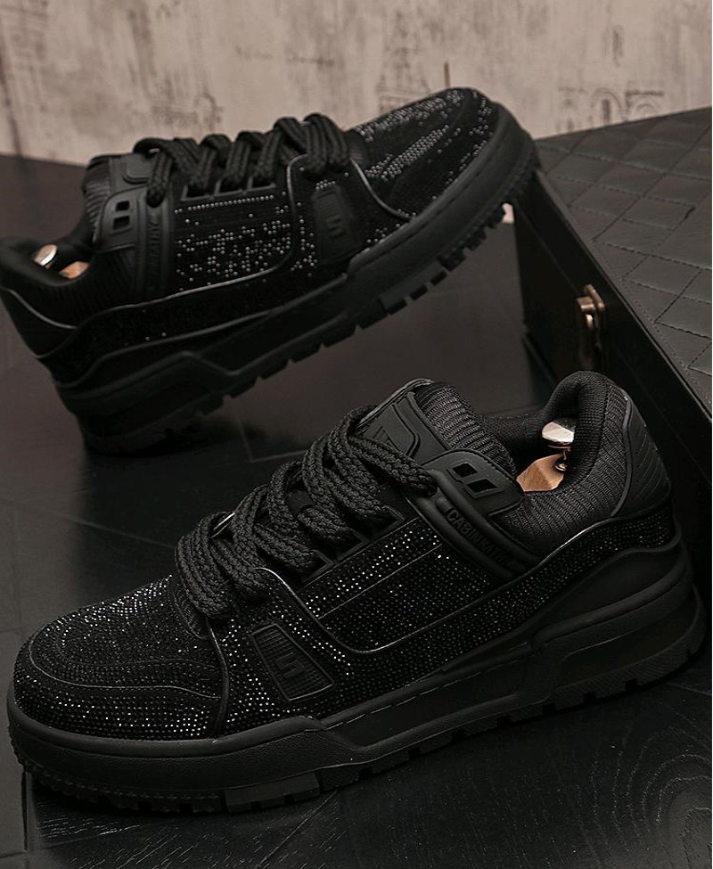 fashion sneaker free shipping Casual shoes trendy board shoes trendy brand rhinestone shoes fashionable personality fashionable versatile men bread sh