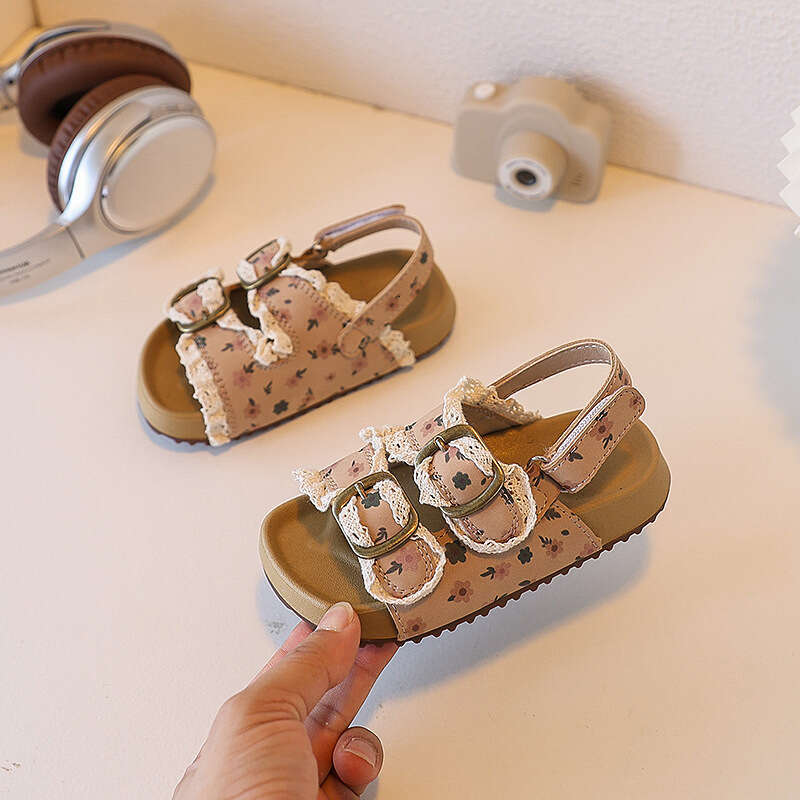 Baby Cork Beach 2025 Summer New Korean Style Girls' Fashionable Princess Sandals Children's Casual Shoes