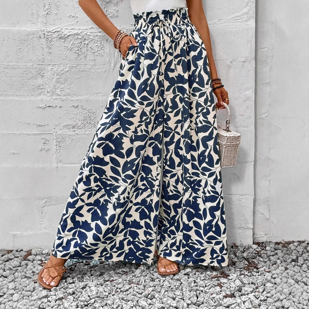 2025 New Women's Skirt New Luxury Women's Pants Skirt Printed Long Skirt Women's Pants Summer Large Bottom Long Fold Design New Designe
