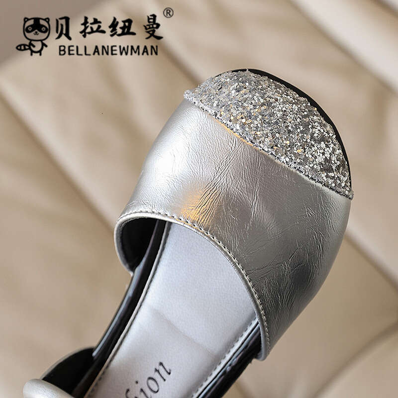 Children's 2025 Summer New Girls' Rhinestone Princess Sandals Korean Style Kids' Soft Sole Fashion Single Shoes