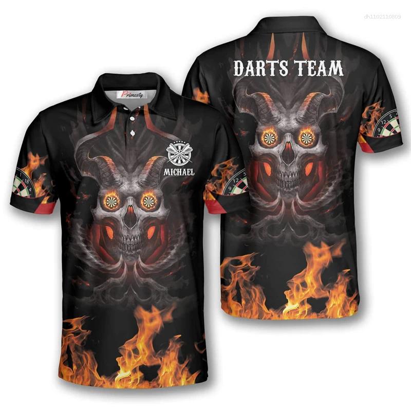 Men's Polos Dart Pattern 3D Print Polo Shirt Personalized Name Casual Fashion Short Sleeved T-shirt Pullover Logo Customization Tops 81