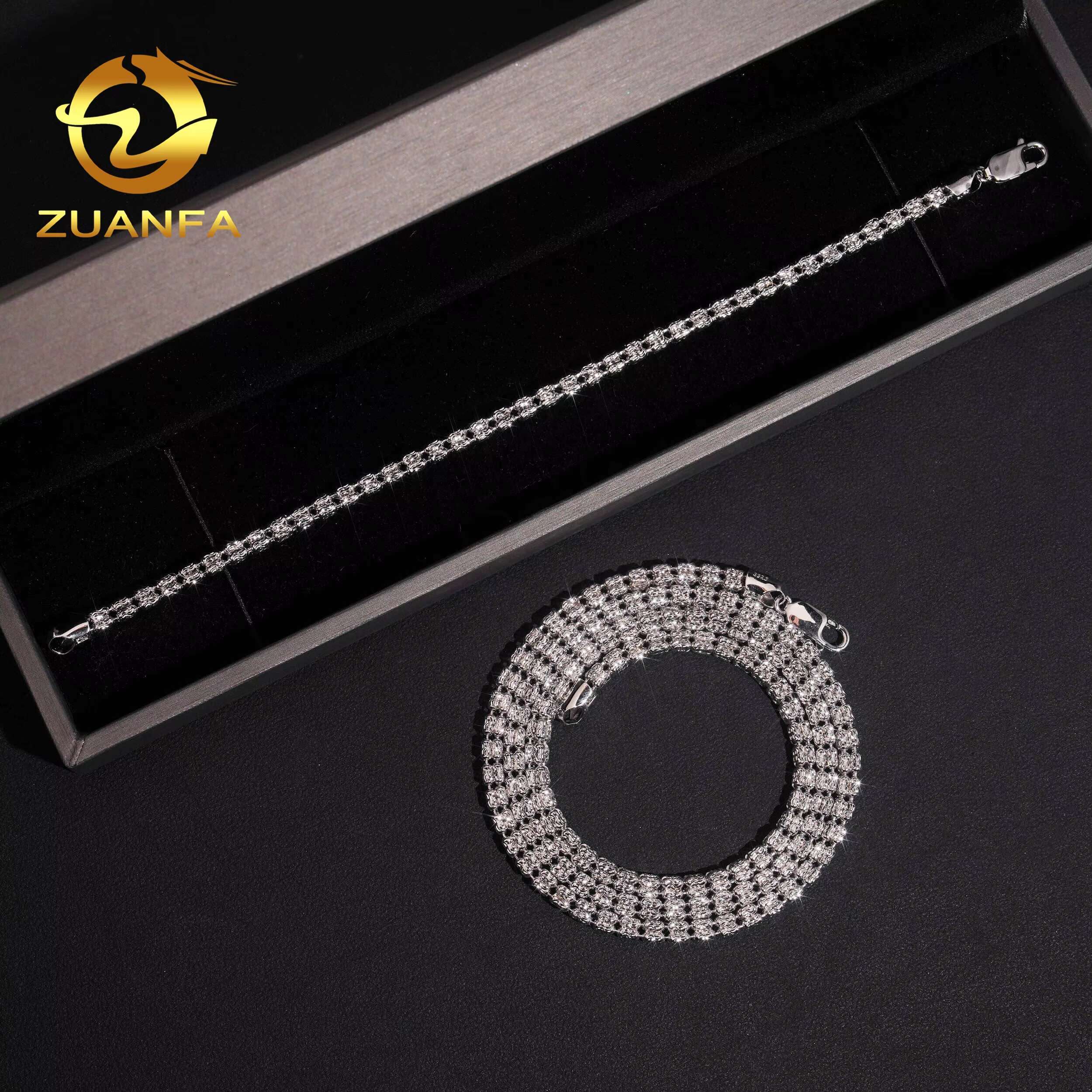 Hot Selling Jewelry 925 Sterling Silver Hip Hop Necklace 4mm Moon Cut Ball Bead Chain