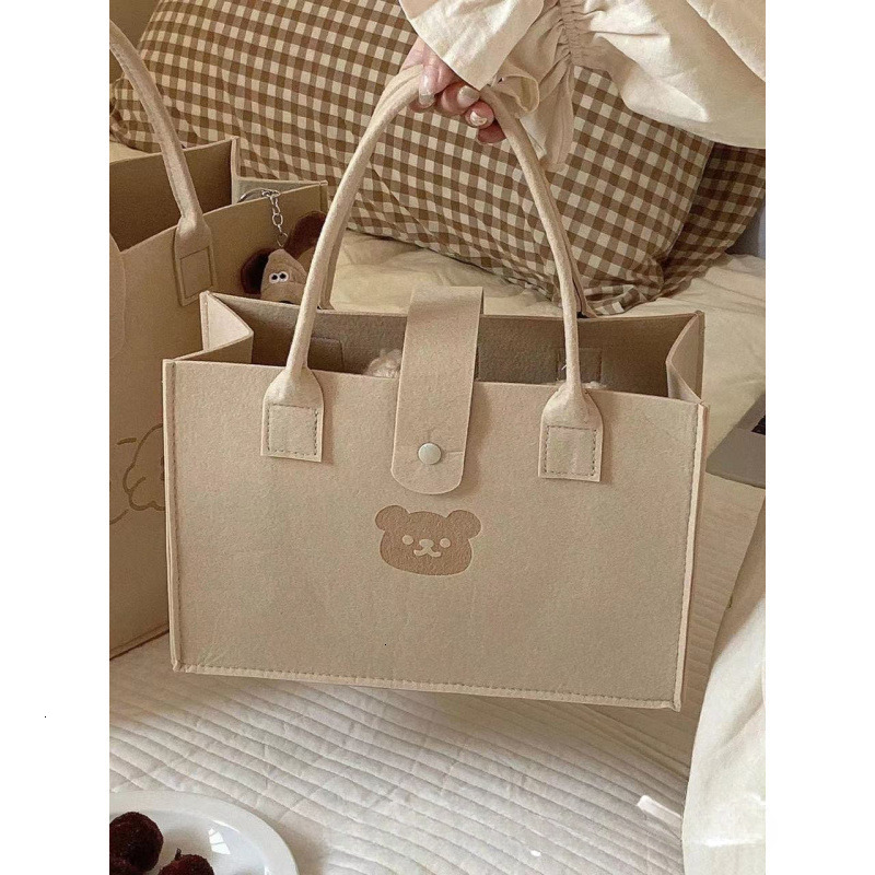 New Teddy Bear trend Felt Handbag for Women's Travel Shopping Handbag Designer Cartoon Large Capacity Bag for Women's Crossbody Bag