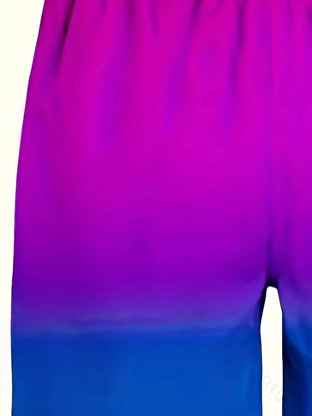 Summer New Mens Gradual Change Of Color Shorts Drawstring Belt Beach Vacation Shorts With Pockets Outdoor Fitness Casual Wear XJ250714