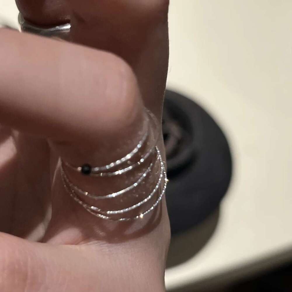 S Pure Silver Sparkling Spring Wire Minimalist Style Niche Fashion High-Value Index Finger Ring
