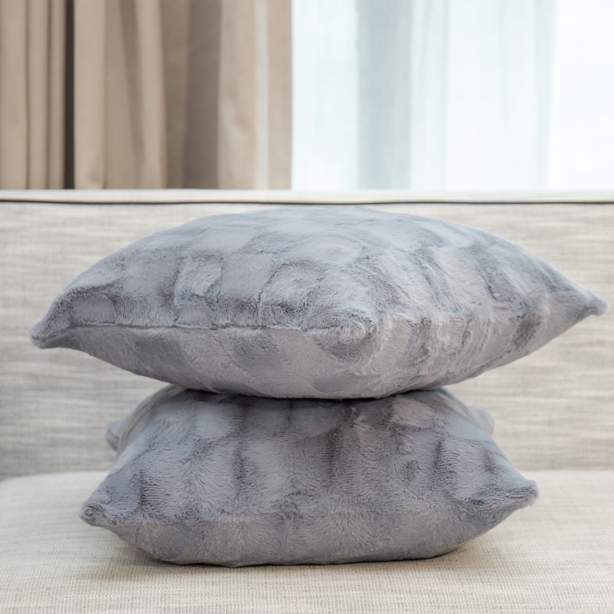 US Stock 2 Pieces Super Soft Velvet Solid Throw Pillow Covers Sets Hidden Zipper Graden Cushion Case Sofa Bedroom Car Decorative Pillow HK0012