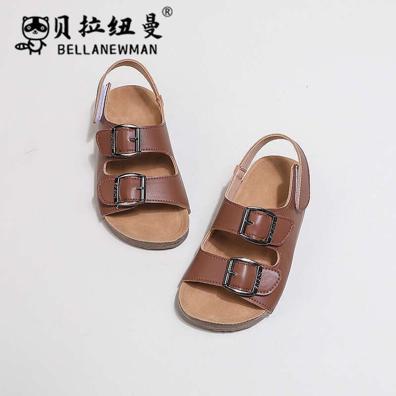 SHEIN Boys' Sandals 2025 Summer New Children's Cork Kids' Big Kids Beach Shoes