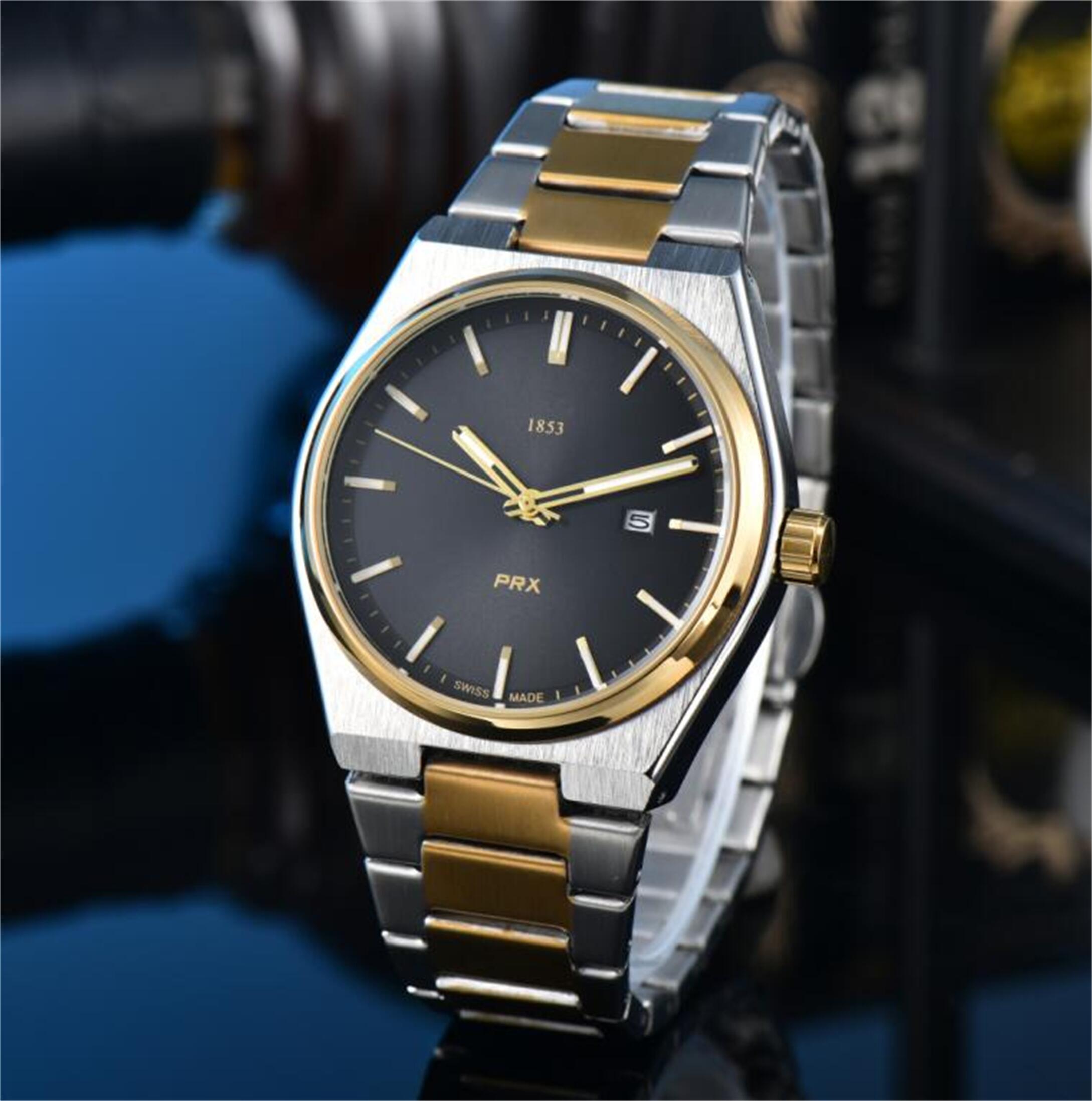 Top Mens women 1853 PRX watch designer luxury quartz movement watches high qualit rose gold size 42MM stainless steel strap sapphire men Wristwatches TISSOTilys