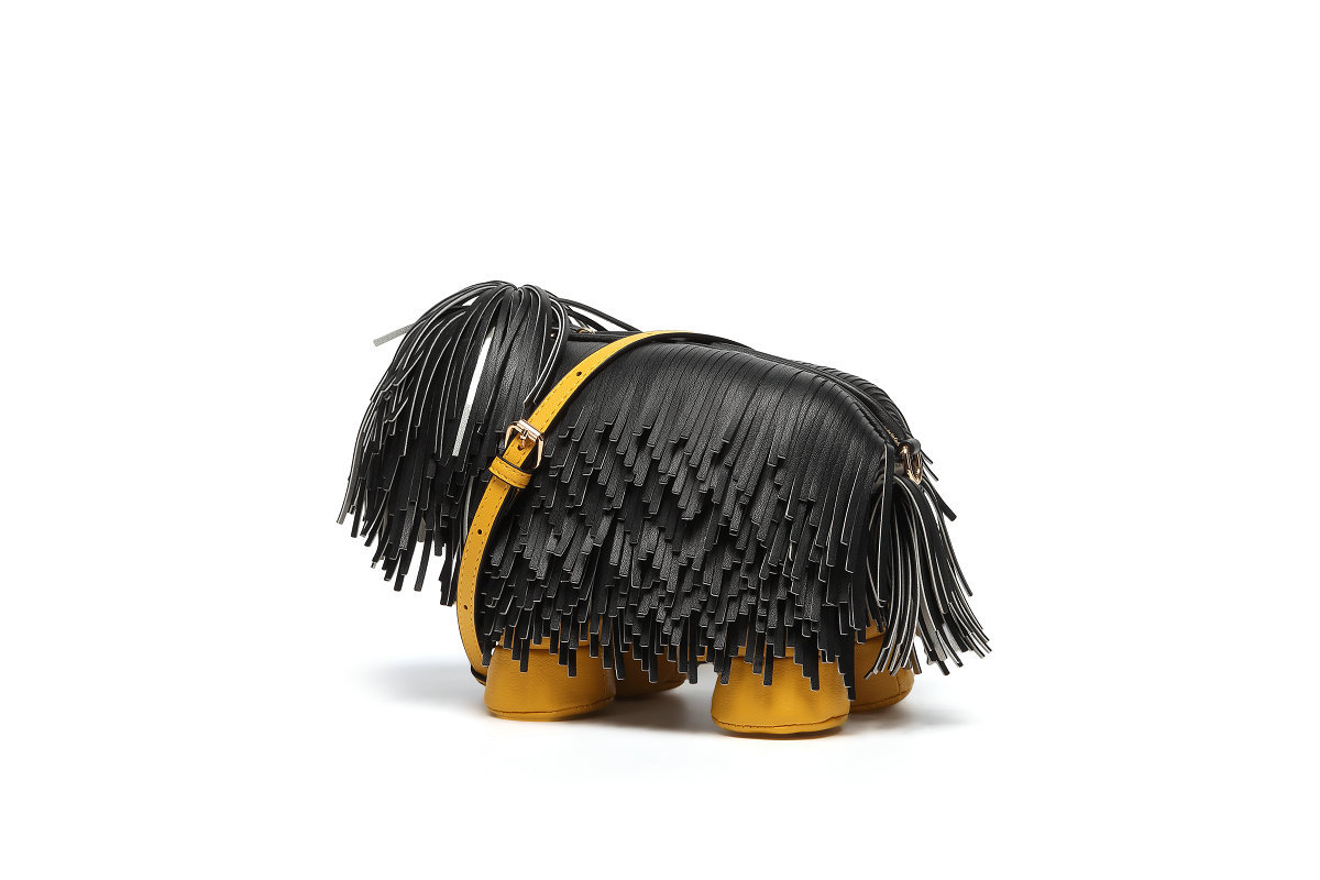 creative Chow chow design women shoulder bag funny tassel dog doll bag Novelty crossbody bag cute coin purses