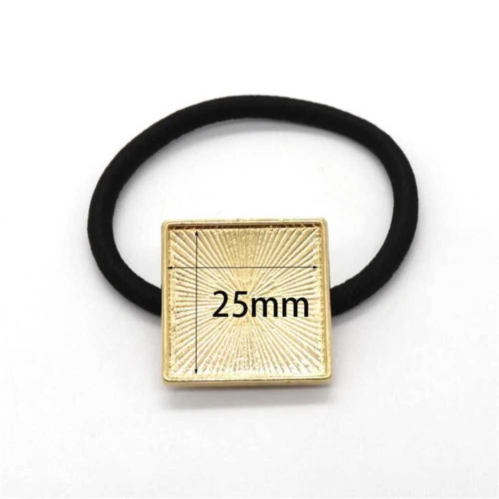 5-20Pcs/Lot Hair Bands Hair Ties Cabochon Setting Frame Tray Moon Star Round Bezel For DIY Women Hair Accessories Jewelry Making W250714V