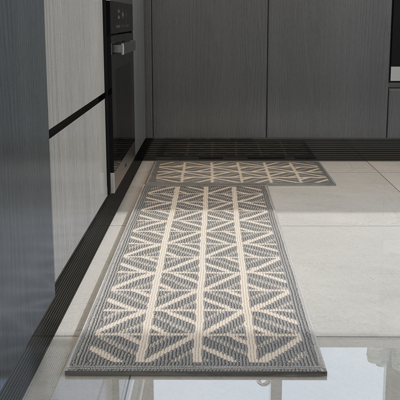 Designer carpet Kitchen floor mat Household long water-absorbing oil-absorbing non-slip foot mat Machine washable dirt-resistant carpet woven mat