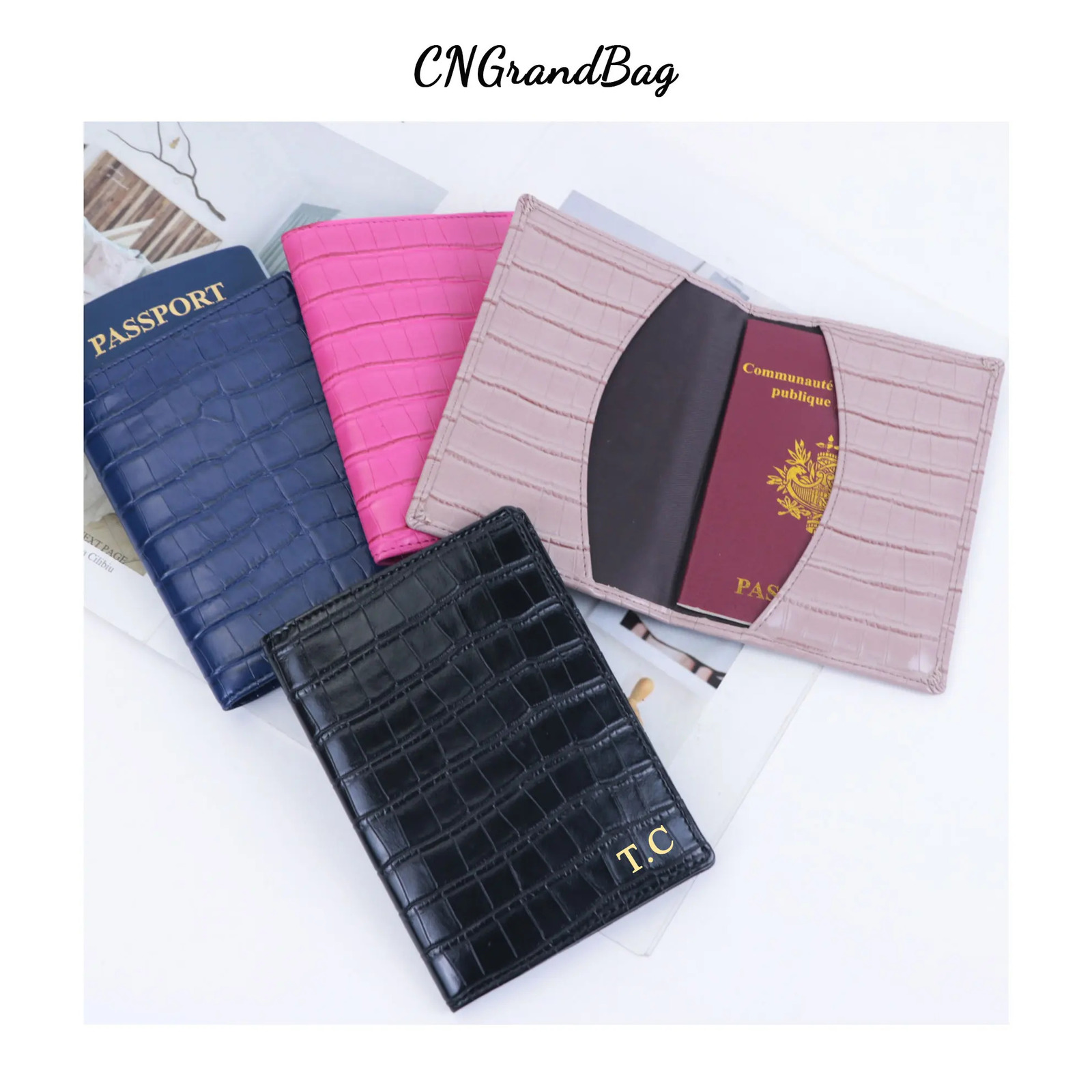 Custom Letters Embossed Leather Passport Holder Cover Men Business Travel Passport Wallet 250704