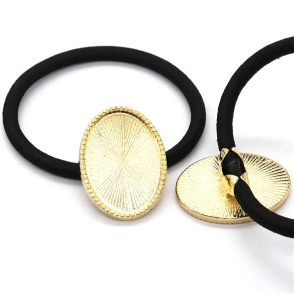 5-20Pcs/Lot Hair Bands Hair Ties Cabochon Setting Frame Tray Moon Star Round Bezel For DIY Women Hair Accessories Jewelry Making W250714V