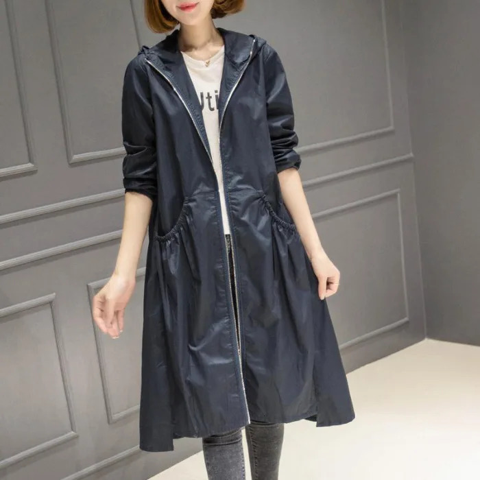 Autumn Womens Jacket Windbreaker Female Long Sleeve Jackets Hooded Casual Basic Coat Loose Outerwear 250708