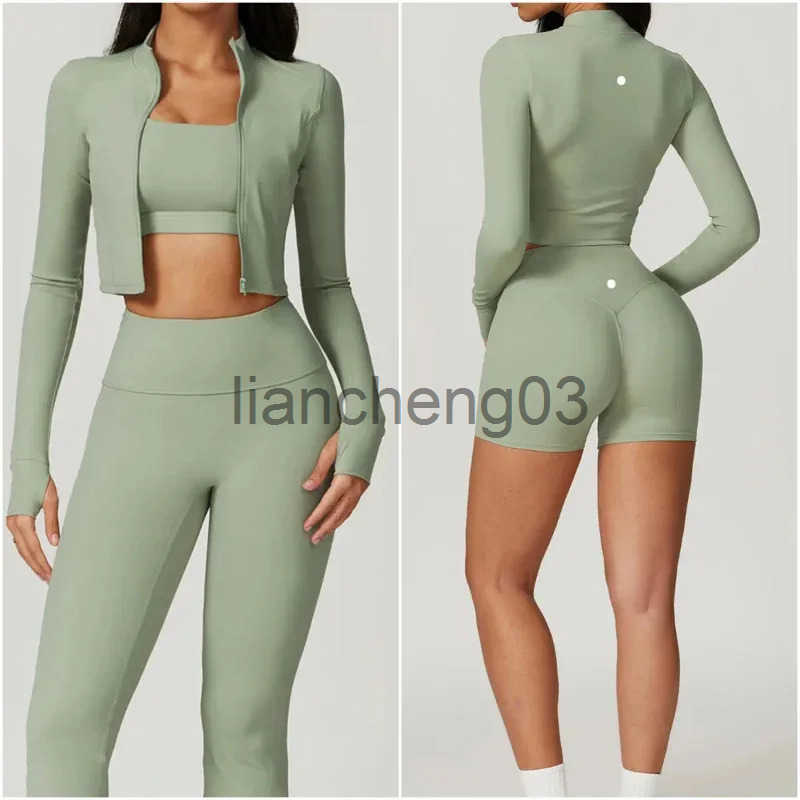 3-Piece Womens Yoga Outfit Suits Vest Set Exercise Close-Fit Fitness Wear Running Elastic Workout Tracksuit J250714
