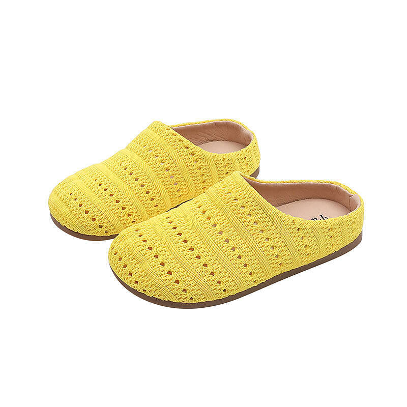 2025 Summer New Style Beach Shoes for Girls, Slip-On Lazy Sandals with Woven Toe