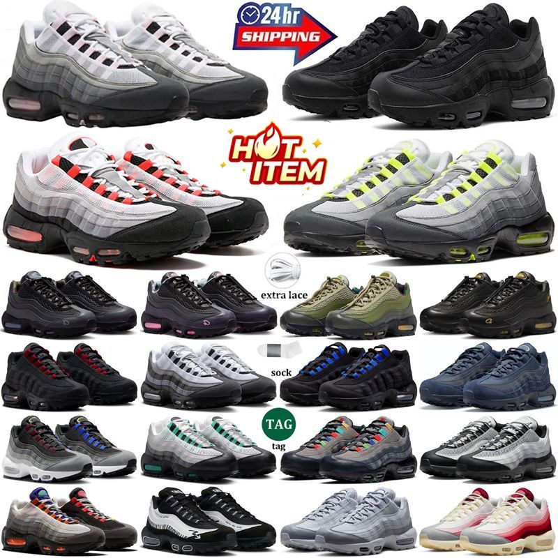 Designer Men 95 95s women Running Shoes Classic airism Black White Yellow Cool Grey Olive Midnight Navy Trainers Sneakers Outdoor Sports runners size 36-46
