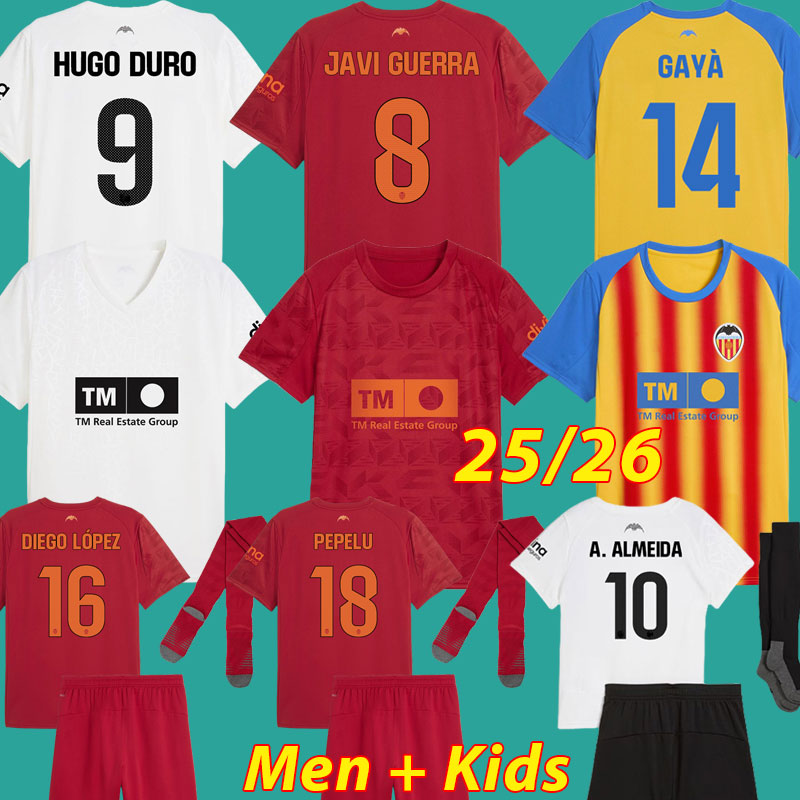 GAYA Valencia 2025 2026 soccer jerseys VCF HOMAGE jersey MOSQUERA RAFA MIR camisetas de futbol JAVI GUERRA HUGO DURO VAZQUEZ football shirts top 24 25 26 men kids kit