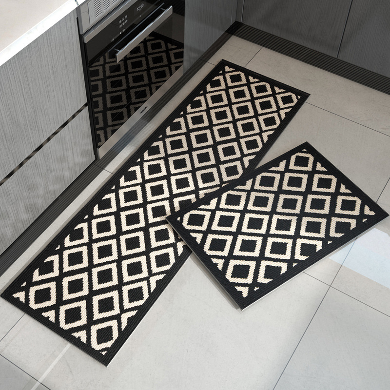 Designer carpet Kitchen floor mat Household long water-absorbing oil-absorbing non-slip foot mat Machine washable dirt-resistant carpet woven mat