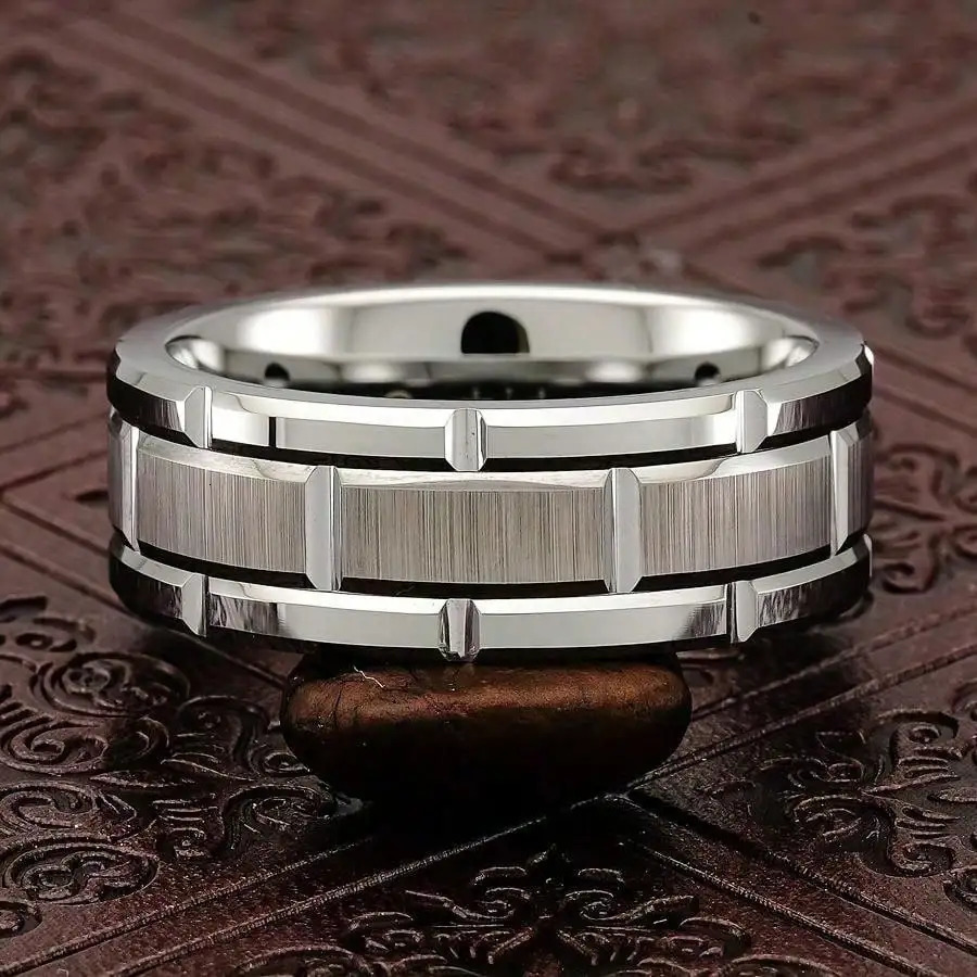 Fashion Silver Color Couple Rings for Lovers Trendy Stainless Steel Men Cute Women s Zircon Set 250704
