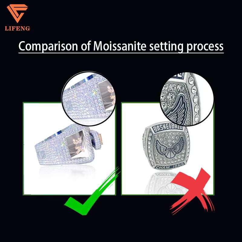 Luxury Jewelry 4mm Moissanite Ring 925 Sterling Silver Gold Plated Fashion Ring for Men and Women