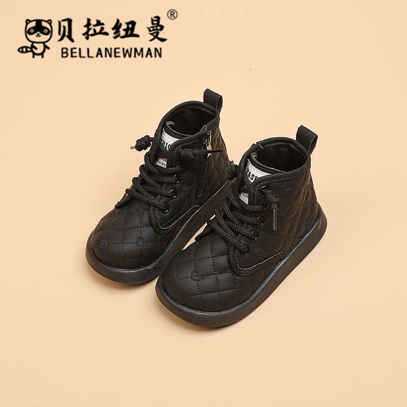 Children's British Style Short 2023 Autumn Fashion Big Kids Soft Sole Leather Martin Girls' Casual Ankle Boots