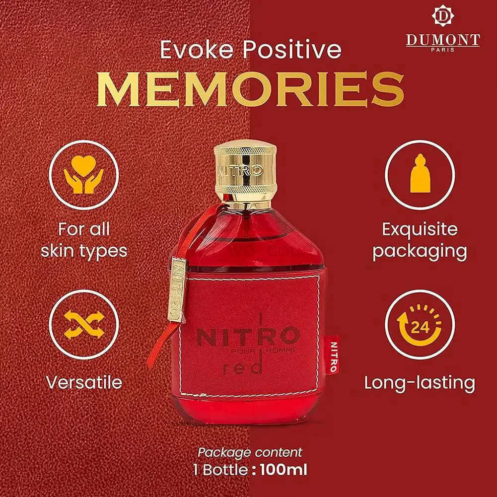 Nitro Red Dumont MEN Fragrance Middle Eastern Arabic Perfume Mens Perfume Womens Perfume Long-lasting 100ml M250714