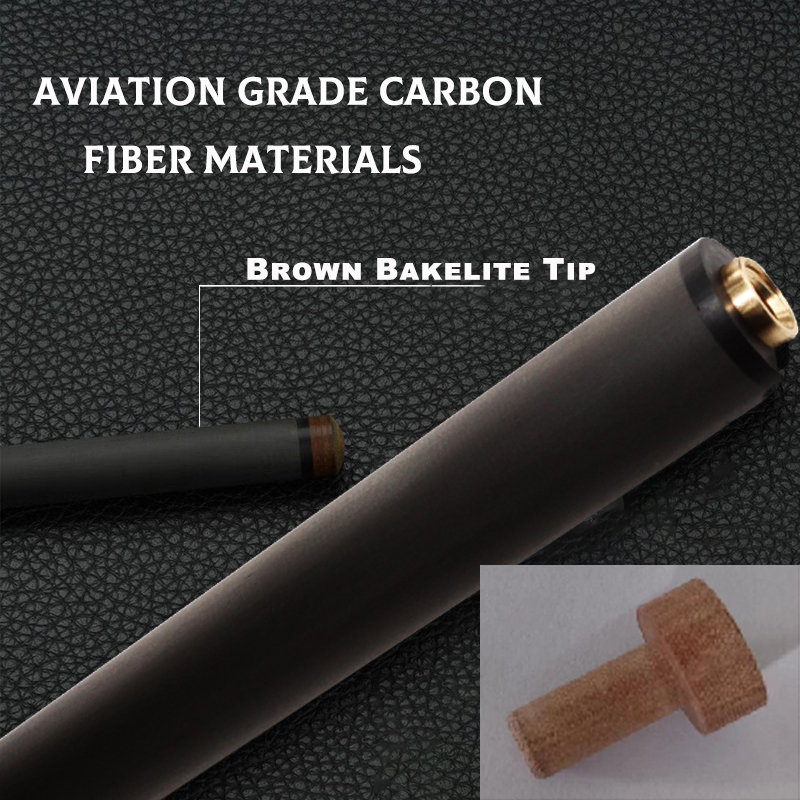 Carbon fiber Shaft Black Technology Billiard Cue Forelimb Bakelite Tip Diameter 12.9mm Foam Filling Uni-loc 3 Tooth Joint for Pool Cue Low Deflection 
