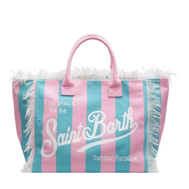 Designer Bag Shoulder Bag Luxury Bag Saint Barth Bag: Women's Large Canvas hot Stripe Tote, Tote Bags for Women, Leisure Tourism Handbag with Han
