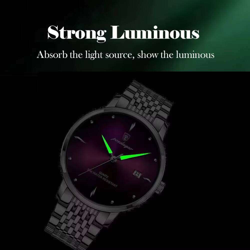 DHgargets Men's Ultra-Thin Business Watch - 50M Waterproof Sapphire Crystal Quartz Watch with Date & Luminous (Model 868)