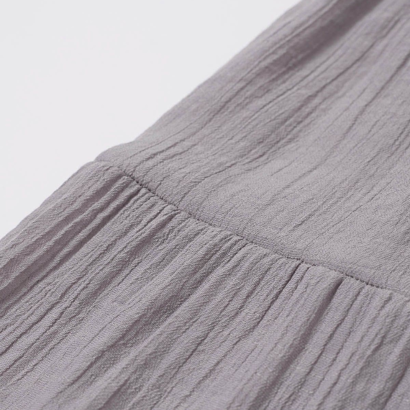 Versatile Cotton-Pleat Skirt Featuring Stylish Embroidery Detailing for Everyday Wear